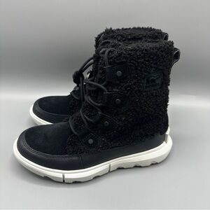Sorel Explorer II Joan Cozy Sherpa Boots Women’s Size 5 Black